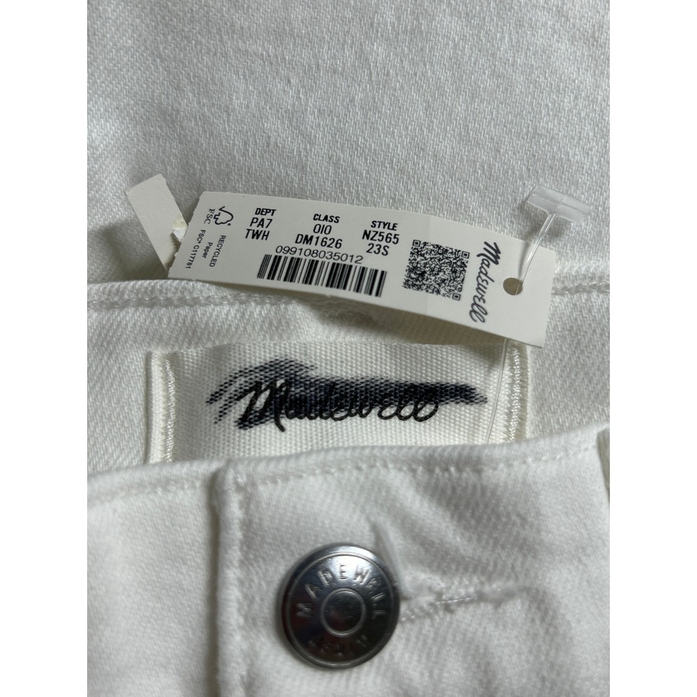Madewell Womens Emmy Wide-Leg Jean Tile White High Rise Denim Jeans 23 Short New - Picture 7 of 9
